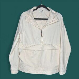 LIV Lightweight Half-Zip Cream Sporty Hiking Outdoors Hoodie Pullover - L